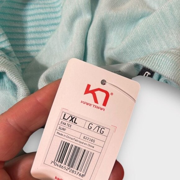 NWT Kari Traa Eva Wool Blend Tee L XL Mint Teal NEW Activewear Workout Training - Picture 6 of 7